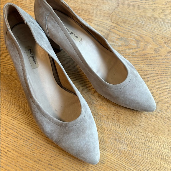 Paul Green Suede Leather Pointed Toe Pumps - Picture 1 of 3